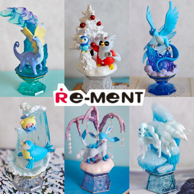 Re-Ment Pokémon Diamond Dust Series Figur, Alolan Ninetales, Eevee, Aurorus, Piplup - Bild 1