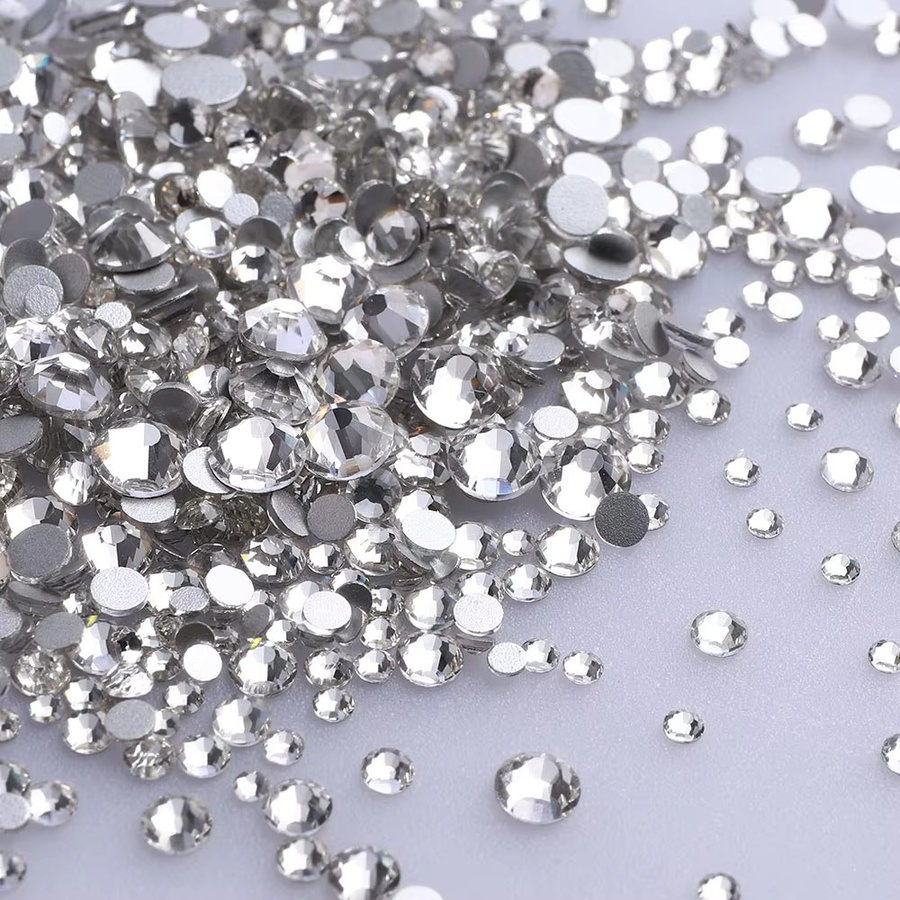 QIIY Kristall-Strasssteine Mix-Größe Silber, 3000 Stück, für Nagelkunst - Bild 2