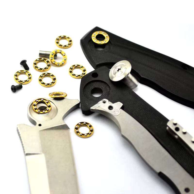 FLIPPER Kugellager Set aus Stahl und Messing mit Dichtung für Klappmesser DIY Zubehör in Gold - Bild 2