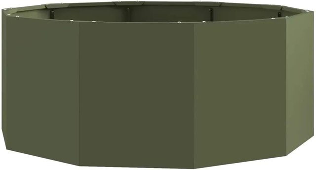 vidaXL Pflanzkübel aus Stahl in Olive Grün, B/T/H: 90 x 90 x 35 cm - Bild 1