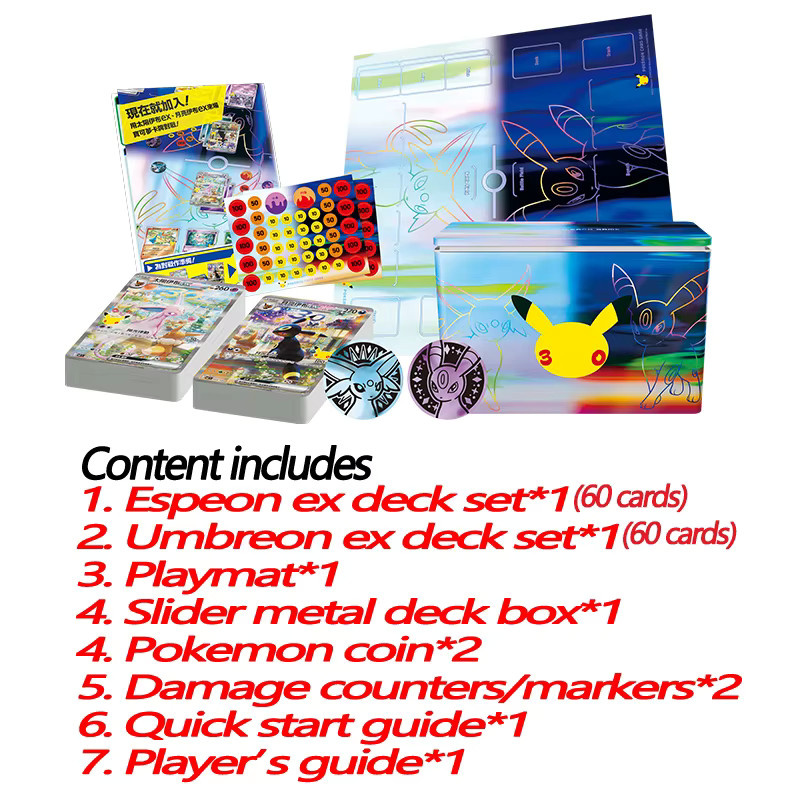 Pokémon 30. Jubiläum Premium Deck Set Espeon Umbreon, Sammelkarten, ab 6 Jahren - Bild 2