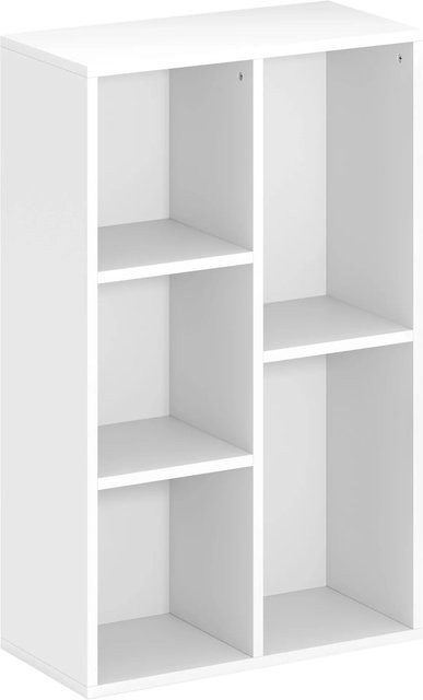 HOMCOM Bücherregal und Küchenregal in Weiß, modernes Standregal mit Ebenen, B/T/H: 80 x 24 x 24 cm - Bild 1