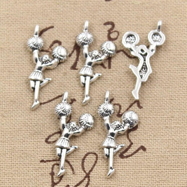 eunwol Anhänger Cheerleader, Bronze, Silber Farbe, Vintage, Unisex - Bild 1