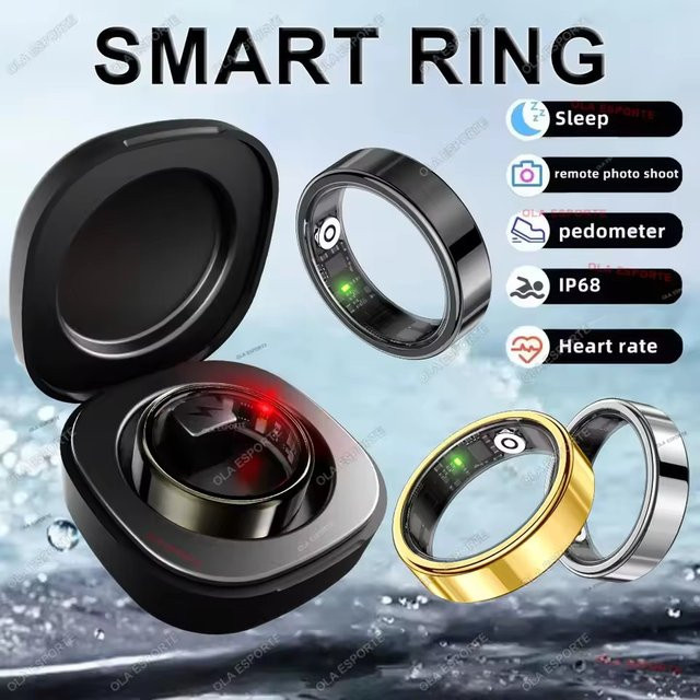 Ola Esporte Smart Ring in Gold mit Herzfrequenz-, Blutdruck- und Schlafüberwachung sowie Bewegungsverfolgung, IP68 wasserdicht, Unisex - Bild 1