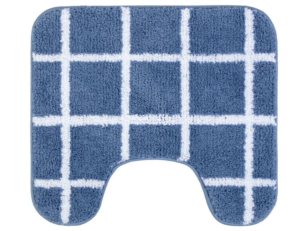 LIVARNO HOME Badezimmergarnitur 2-teilig mit Teppich und WC-Vorleger in Blau/Weiß - Bild 4
