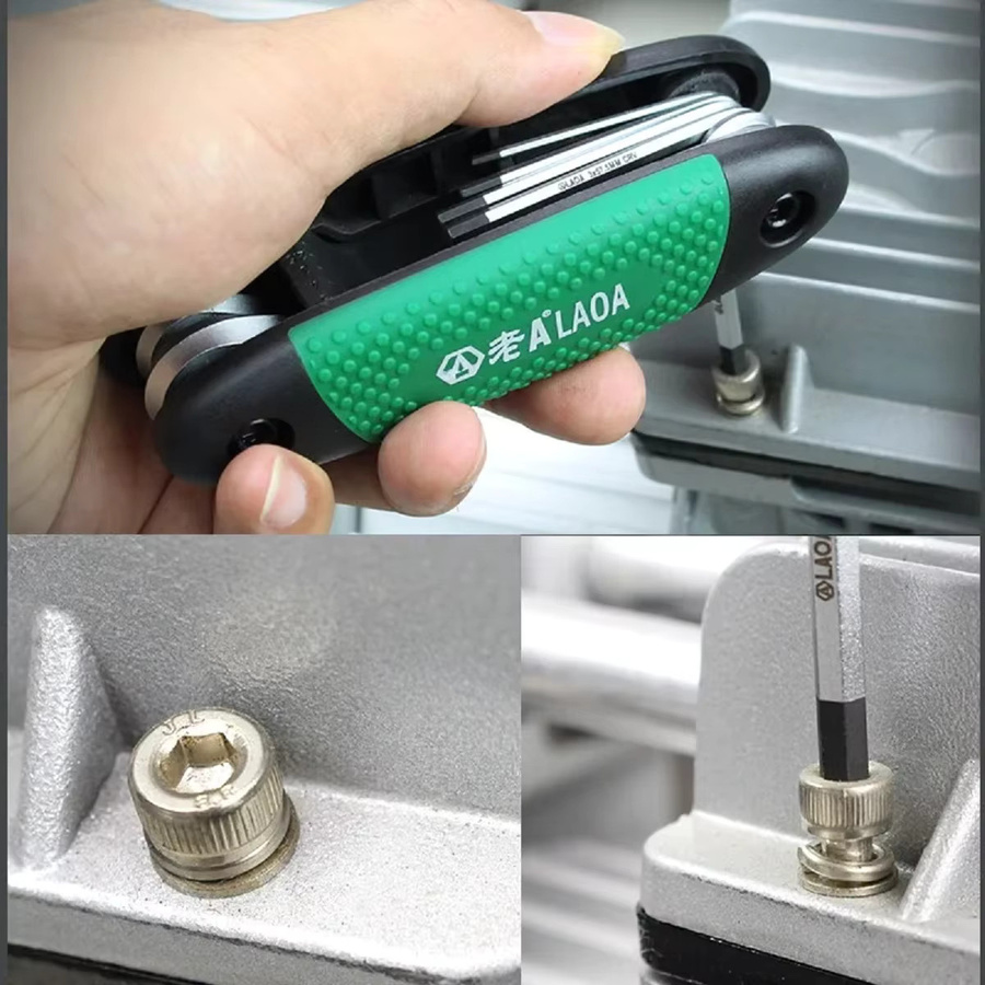 LAOA 8-teiliger faltbarer Sechskant-Inbusschlüsselsatz aus Chrom-Vanadium, 1,5-8mm, rostfreies Reparaturwerkzeug für Fahrrad und Auto - Bild 3