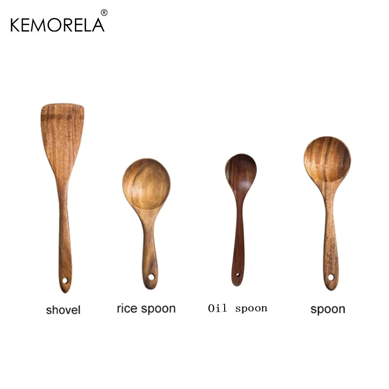 KEMORELA Kochlöffel aus Thailand Teak Naturholz in Braun - Bild 6