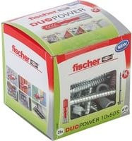 Fischer DuoPower Dübel aus Nylon in Grau und Rot, Durchmesser: 10 mm, Länge: 50 mm - Bild 1
