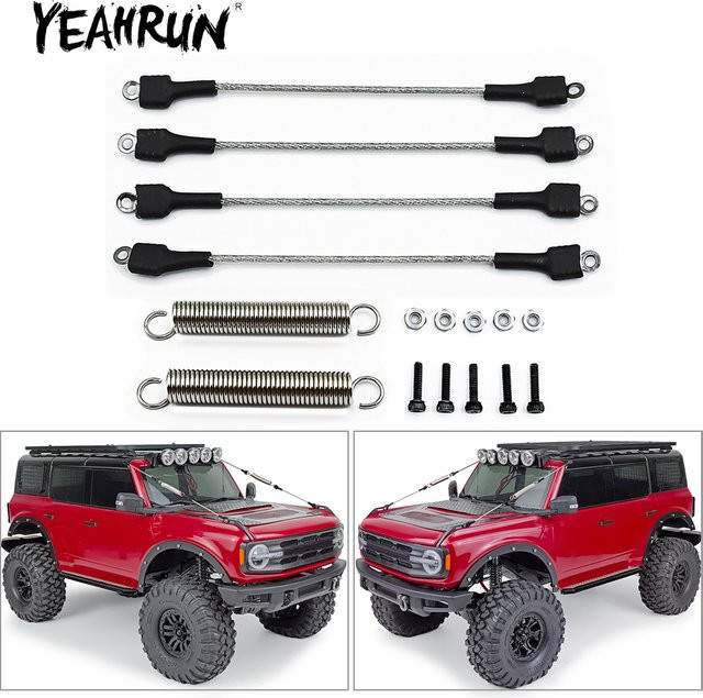 YEAHRUN Stahlseil-Set für TRX-4 TRX4 Bronco 1/10 RC Crawler Automodell, Zubehör, Metall - Bild 1