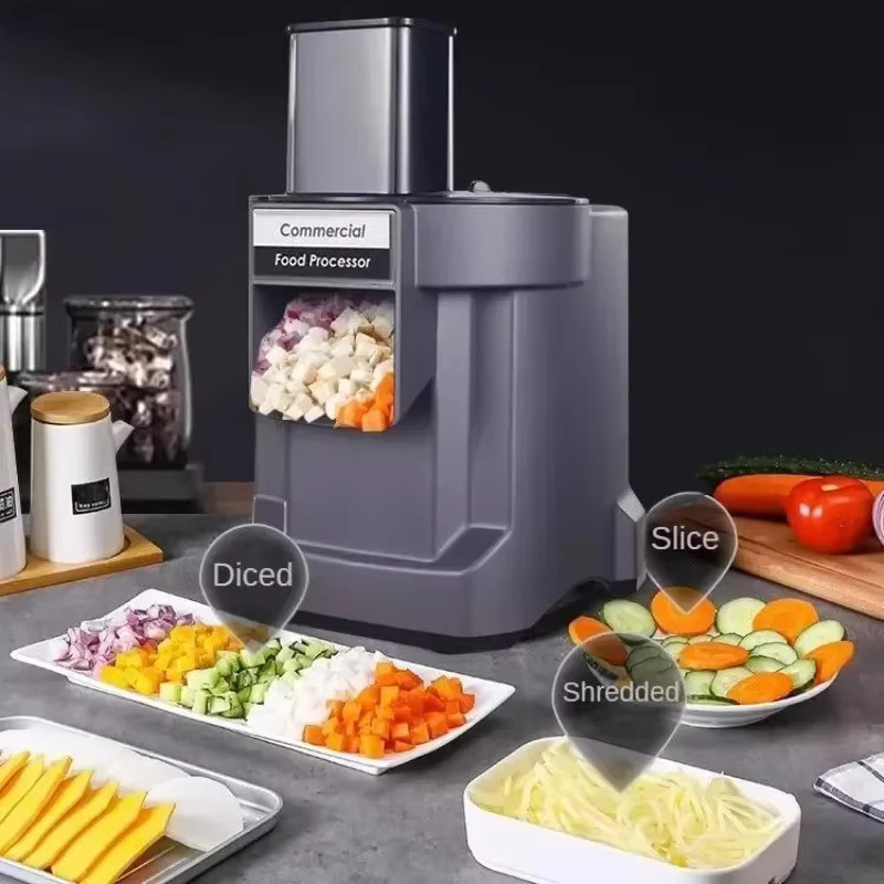 WERGANUASA 3-in-1 Elektrischer Gemüsehacker und Multifunktions-Küchenmaschine in Grau, B/T/H: 35,5 x 21,0 x 21,0 cm - Bild 2