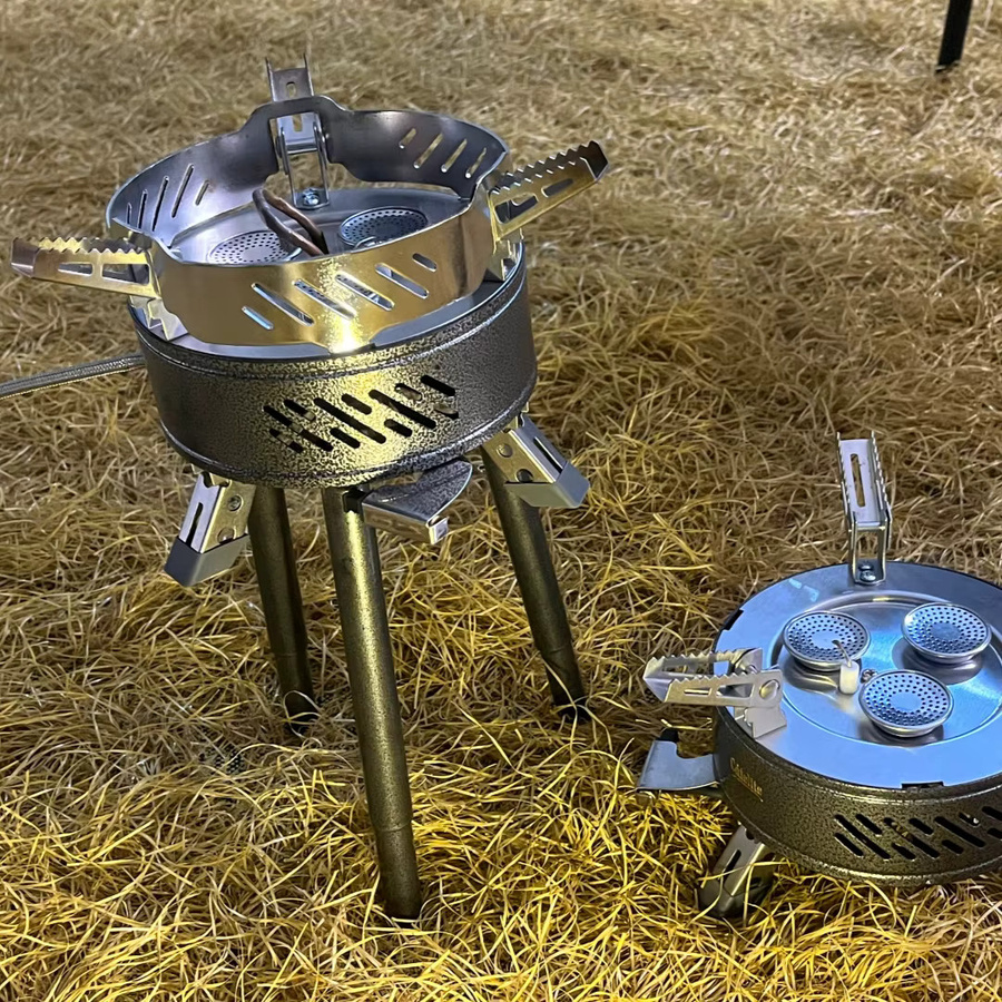SmiloDon Outdoor-Gasherd mit 8800 W Leistung, faltbarer und zweiteiliger Camp-Gasbrenner für Camping und Picknick, winddicht und höhenverstellbar - Bild 2