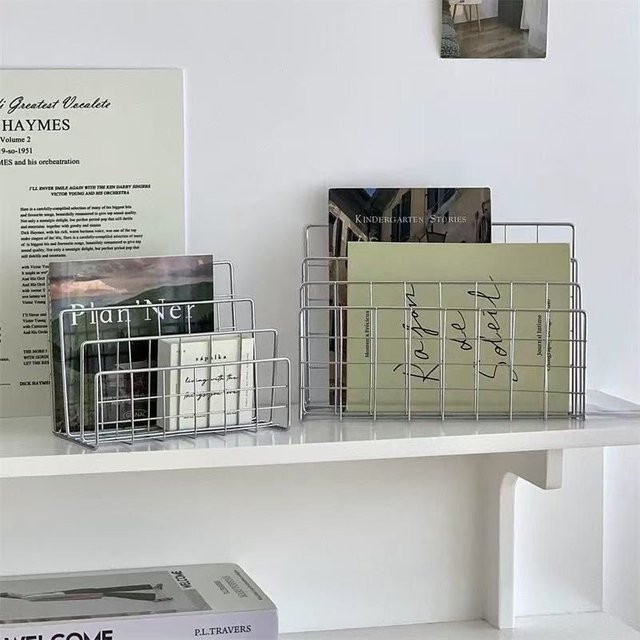 YOCITY Minimalistisches Eisen-Aufbewahrungsregal als Desktop-Organizer in Silber - Bild 1