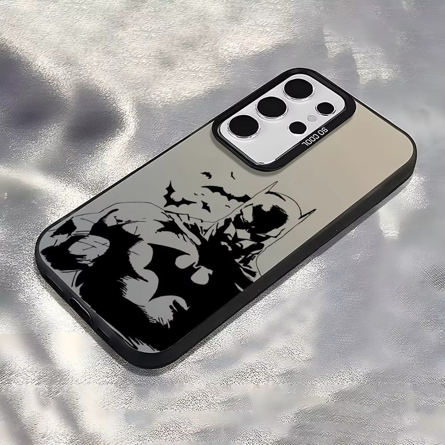 B-BatmanS Logo Silikon Handyhülle für Samsung Galaxy S25 Edge S24 S23 S22 S21 S20 Ultra in Silber und Bunt - Bild 4