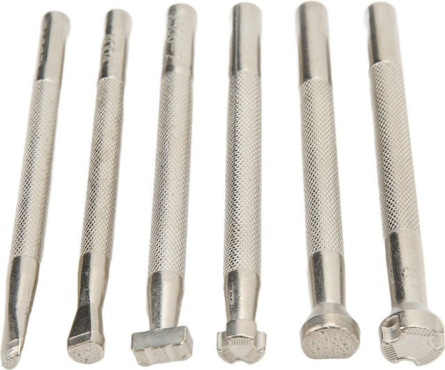 Shoemst Lederstempelwerkzeug-Set aus rostfreiem Edelstahl, 6 Stück, Silber - Bild 1