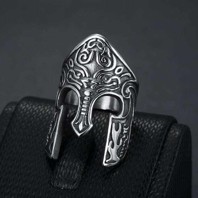 FOXANRY Jewelry Ring 925 Silber, Spartan Maske, Herren - Bild 1