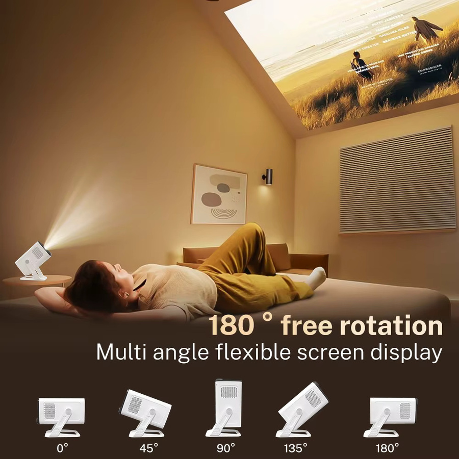 LynCast X1AQ Tragbarer Outdoor Projektor mit Android 11, 1280x720P HD Auflösung, 400 ANSI, Wifi6 und Bluetooth 5.2, Weiß - Bild 4