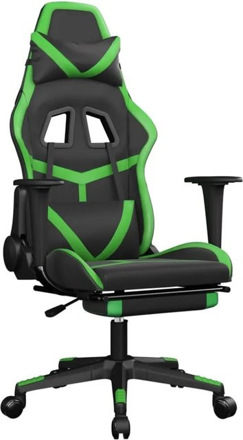 vidaXL Gaming-Stuhl Modell 2 in Schwarz und Grün aus Kunstleder mit Massagefunktion, Fußstütze und 360-Grad-Drehfunktion - Bild 1