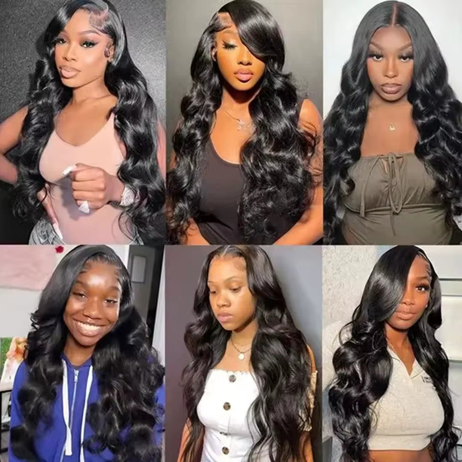 FIUMER Echthaar Perücke, Body Wave, 30 Zoll, 200 Dichte, Lace Frontal - Bild 5