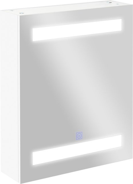 HOMCOM LED Spiegelschrank in Weiß mit Touch-Schalter und Soft-Close-Funktion, B/H/T: 50 x 60 x 15 cm - Bild 1
