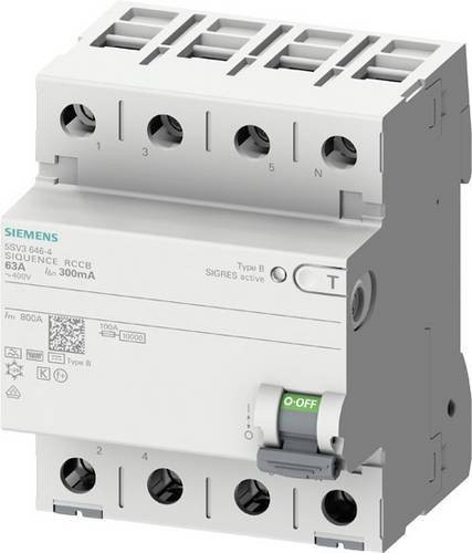 Siemens Fehlerstrom-Schutzschalter 5SV3647-4KK14 RCD 4-polig 80A 0,3A 400V - Bild 1
