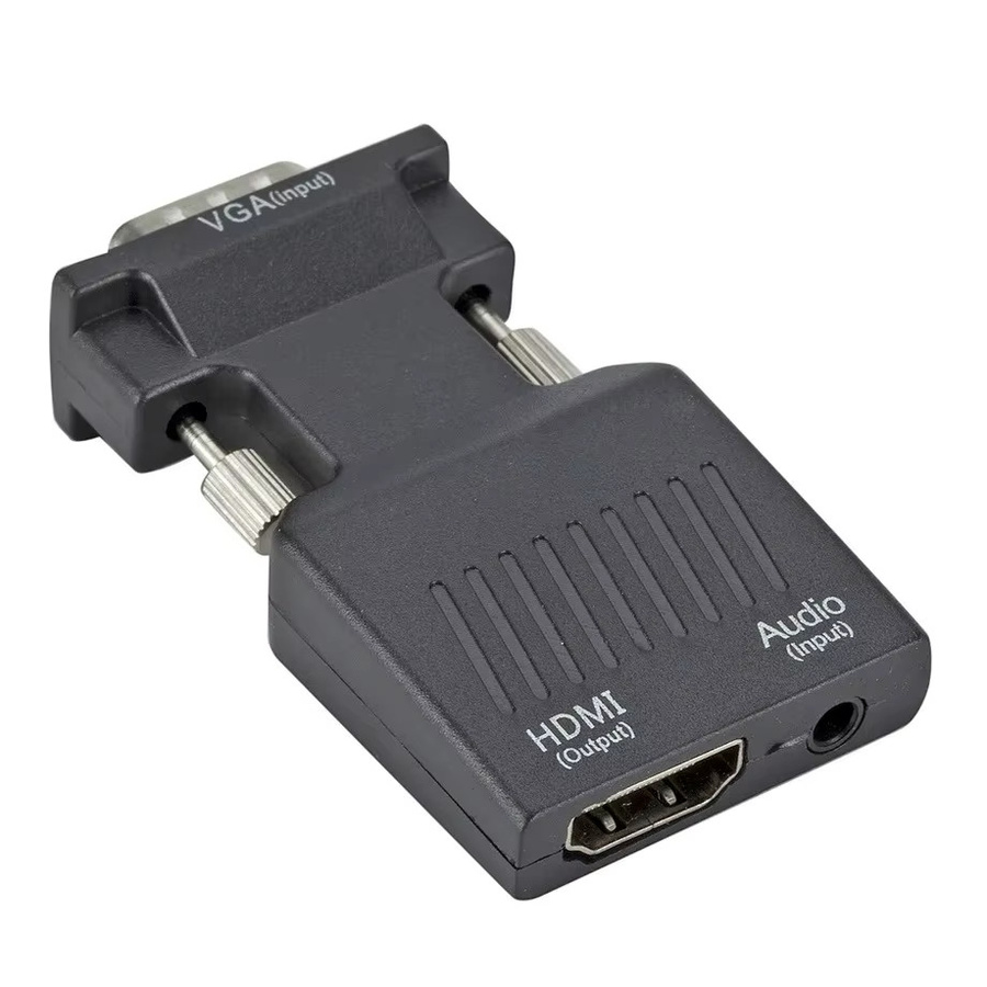 Pzzpss HDMI zu VGA Konverter mit Audio und Video, 1080p Adapterkabel für PC, Laptop zu HDTV und Projektor, Schwarz - Bild 3