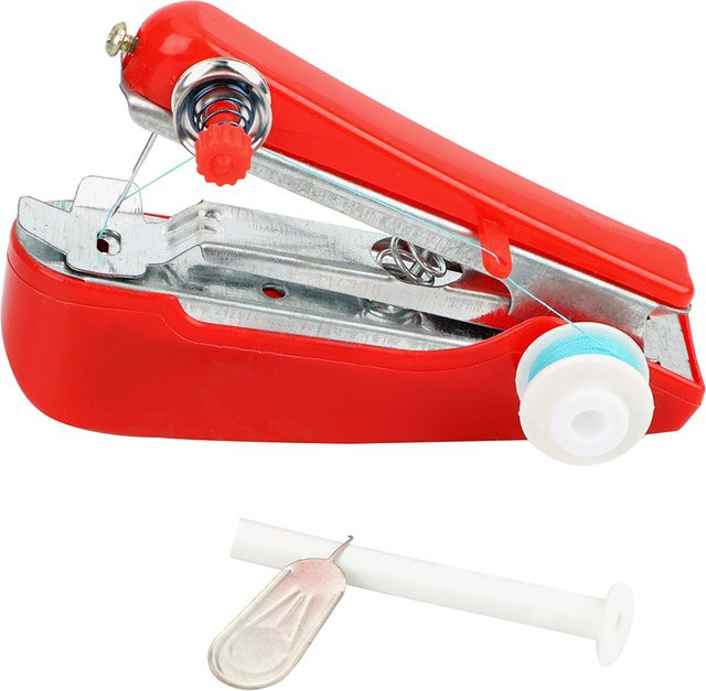HILIFE Mini-Handnähmaschine für Stickereien und Näharbeiten in Rot - Bild 1