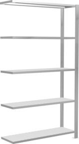 Schulte Anbauregal Büro-Steckregal MULTIplus85 mit 5 Fachböden und Kreuzstrebe, Farbe: Lichtgrau, B/T/H: 180 x 100 x 30 cm - Bild 1
