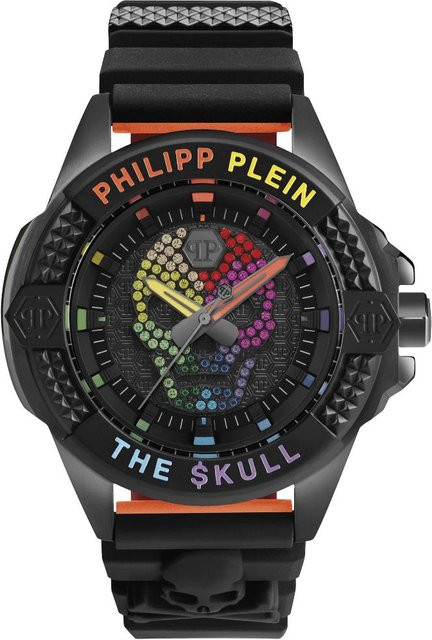 Philipp Plein Herrenuhr, Quarz, Edelstahl, Schwarz, 44 mm, Silikon - Bild 1
