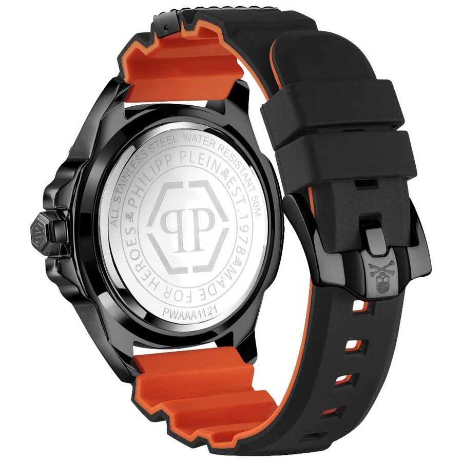 Philipp Plein Herrenuhr, Quarz, Edelstahl, Schwarz, 44 mm, Silikon - Bild 2