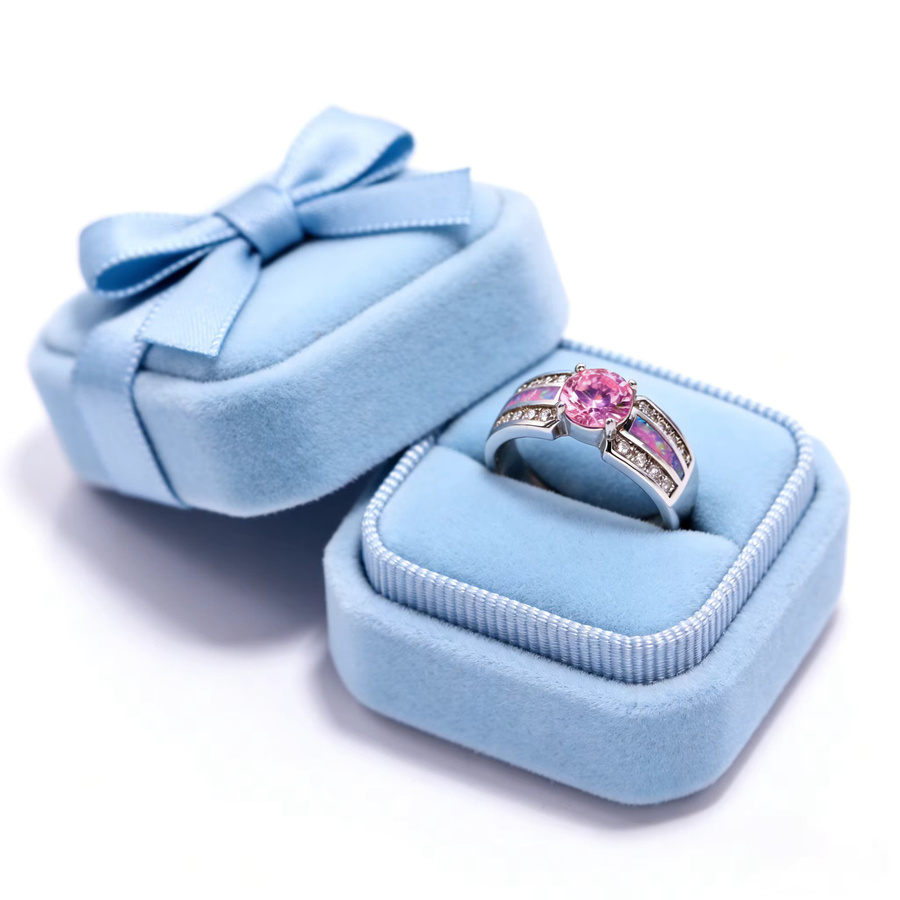 K-HOME Cocktail-Ring, Vintage, Silber, Zirkonia, Opal, Damen - Bild 3