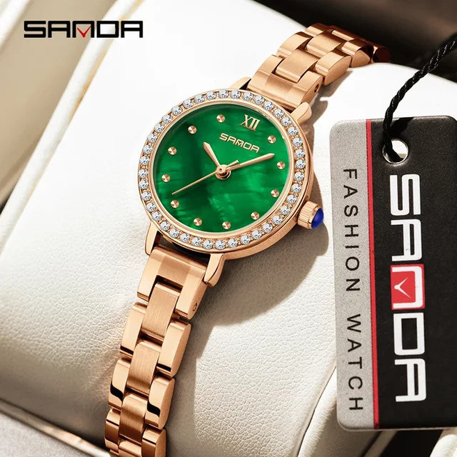 SANDA Armbanduhr, Quarz, Legierung, Gold, Damen - Bild 1
