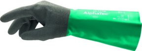 Ansell AlphaTec 58-535 Chemikalienschutzhandschuhe Kat.III mit Nitrilbeschichtung in Grün/Grau, Größe 9 - Bild 1