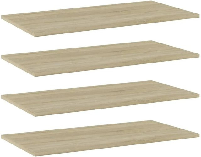 vidaXL Bücherregal-Bretter Set aus Holzwerkstoff in Sonoma Eiche, 4 Stück, B: 80 cm, T: 40 cm, H: 1,5 cm - Bild 1