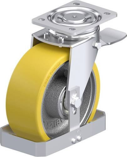 Blickle LH-GTH 202K-ST-FS Stahlblech-Lenkrolle in Silber mit 200 mm Rad-Durchmesser und 800 kg Tragfähigkeit - Bild 1