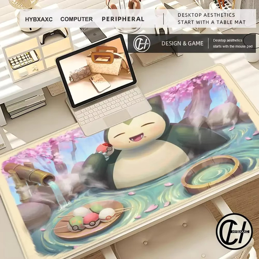MINISO Schreibtischunterlage Pokemon Snorlax Motiv, B/B: 90 x 40 cm, Multicolor - Bild 1