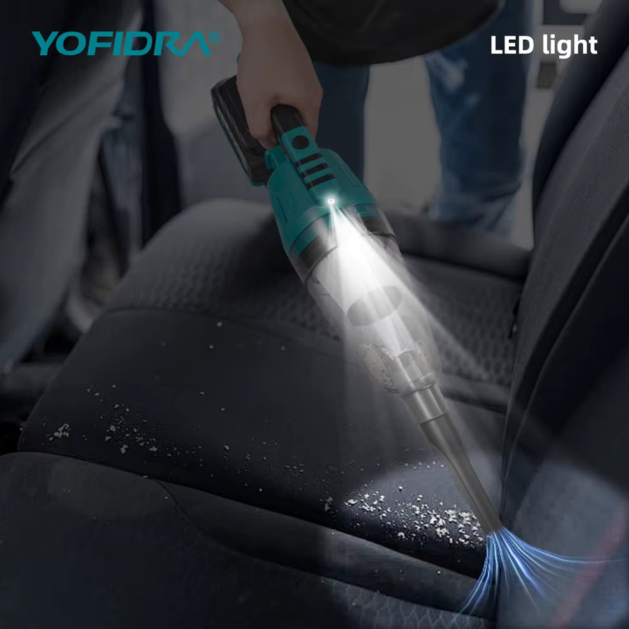 YOFIDRA 4in1 Akku Staubsauger 1500W 12KPA Drahtlos für Haus und Auto in Türkis mit 3 Filtern für Makita Akku - Bild 4