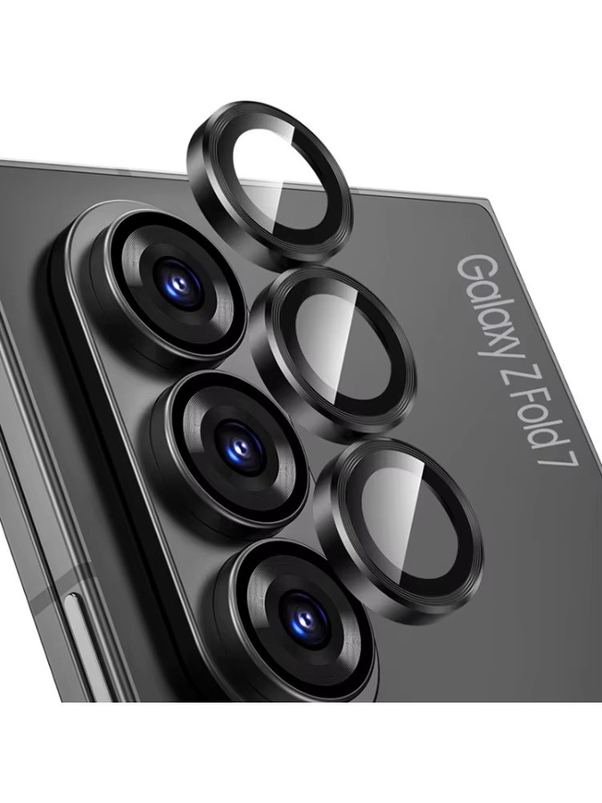 Metall-Kameraobjektivschutz mit gehärteter Glasfolie für Samsung Galaxy Z Fold 7 6 5 4 in Schwarz oder Silber - Bild 2