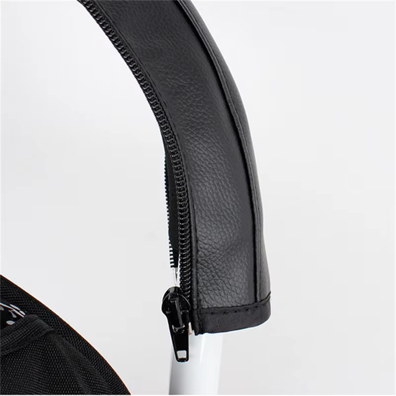 Universelle Anti-Rutsch Schutzhülle für Kinderwagen-Griffe aus weichem PU-Leder in Schwarz oder Braun - Bild 4