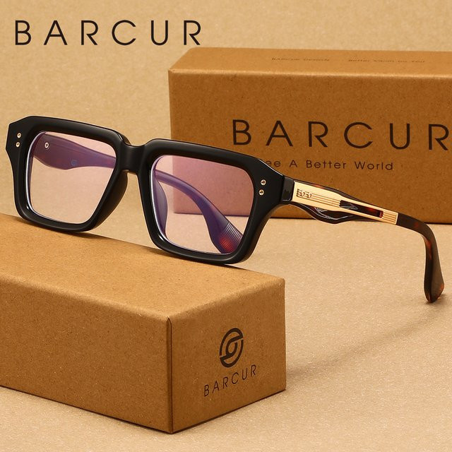 BARCUR Korrektionsbrille, Unisex, Vollrand, Square, transparent, Blaulichtfilter - Bild 1