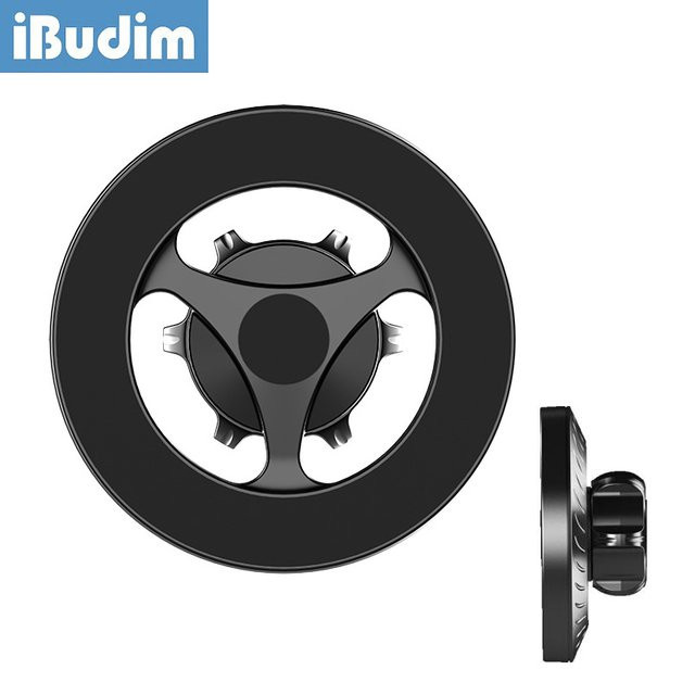 iBudim Magnetischer Ring-Auto-Handyhalter für 17mm Kugelkopfhalterung in Schwarz, Universeller MagSafe kompatibler Autohalter für iPhone und Xiaomi - Bild 1