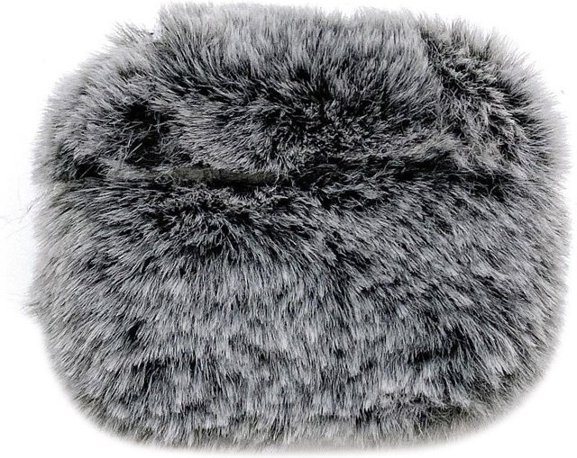 Flauschige Fellhülle für Apple AirPods Pro, 1 & 2, Schutzhülle in Grau, weich und warm für Herbst und Winter - Bild 1