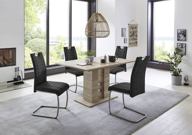 Hela Essgruppe Ulla in Eiche und Anthrazit mit modernem Design und ausziehbarer Tischplatte, B/H/T: 220 x 76 x 90 cm - Bild 1