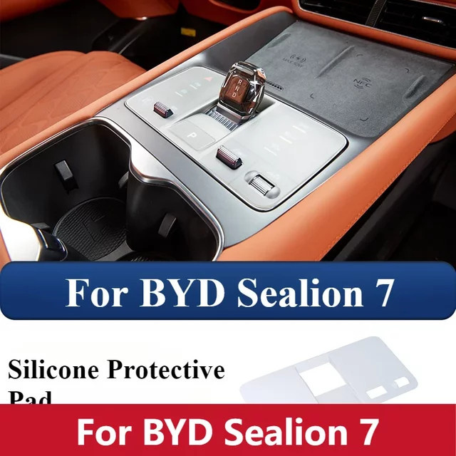 BYD Sealion 7 Silikon-Schutzpolster für die Auto-Zentralsteuerung und Getriebe-Tasten, Grau, wasserdicht und staubdicht - Bild 1