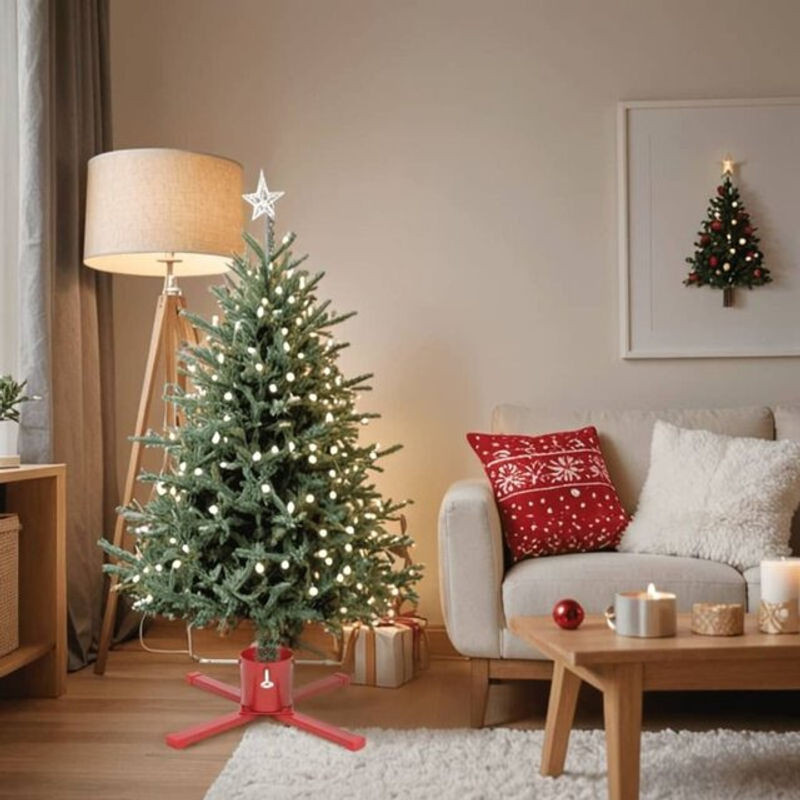 Vidaxl Christbaumständer für Weihnachten in Rot, B/T/H: 61 x 61 x 15,5 cm - Bild 1