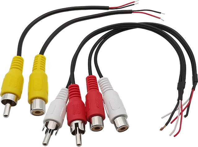 LOCHEUK RCA-Stecker auf blanken Draht Audio-Video-Verlängerungskabel zum Löten für DIY-Anschlüsse, Mehrfarbig - Bild 1