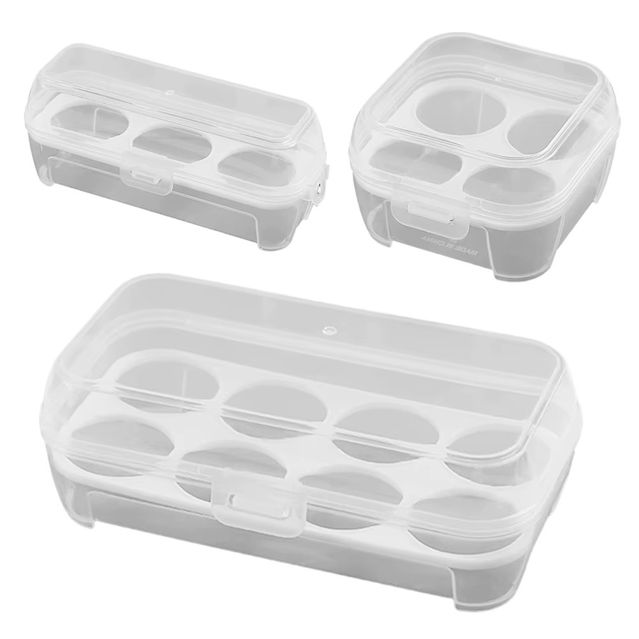 APWIKOGER Tragbare Eier-Aufbewahrungsbox aus Kunststoff in Transparent mit Fächern und Snap-Lid für Camping und Picknick - Bild 1