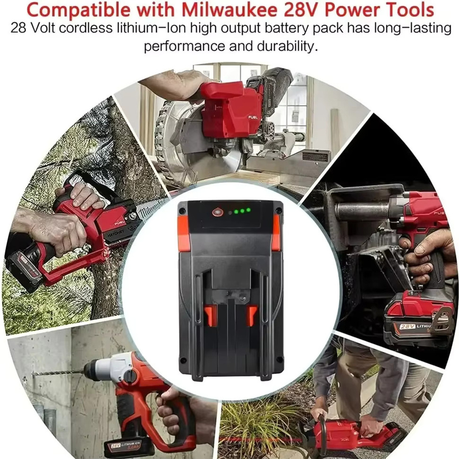 Milwaukee Li-Ion-Ersatzakku 28 V 12,0 Ah in Schwarz kompatibel mit M28 48-11-2830 0730-20 V28VC V28SX V28SG V28PD - Bild 3