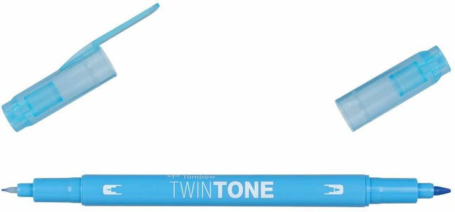 Tombow TwinTone Fasermaler in Saxe Blue mit feiner Spitze - Bild 1