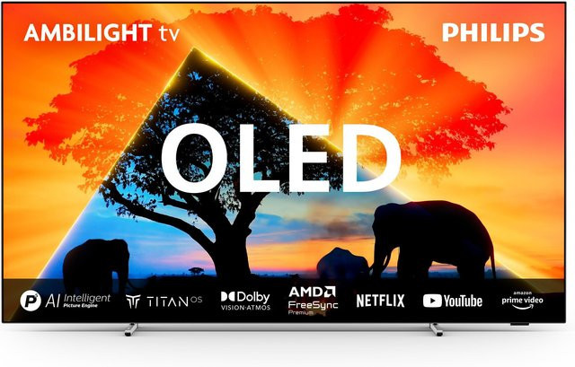 Philips 65OLED759/12 OLED Smart TV mit Ambilight, 4K Ultra HD, 164 cm, Schwarz - Bild 1