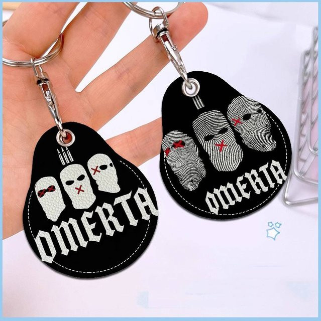 Omerta Schlüsselanhänger Leder, Schwarzer Schlüsselanhänger - Bild 1